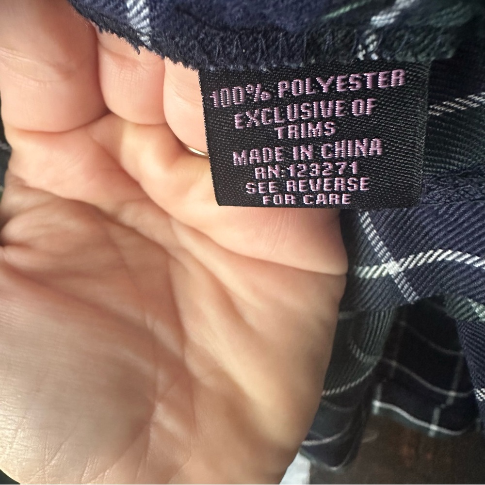 Faded Rose Navy Blue And Green Plaid Mini School Girl Polyester Skirt Size Small - Picture 4 of 5